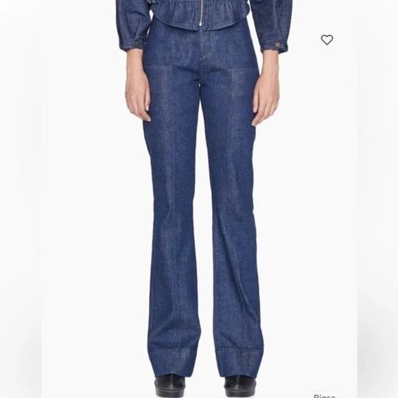 NWT Frame Seamed Pocket Pants Dark Blue Wash Women’s High Rise Stretch Size 25 - Picture 1 of 11